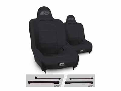 PRP Seats A100110-C32-50 Premier High Back Suspension Seats Kit for Jeep Wrangler CJ7/YJ Pair Black / PRP Seats A100110-C32-50 Seats