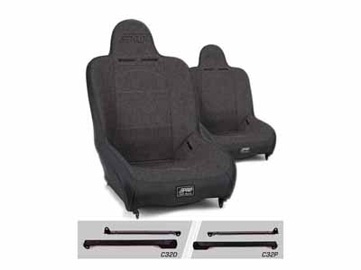 PRP Seats A100110-C32-54 Premier High Back Suspension Seats Kit for Jeep Wrangler CJ7/YJ Pair Gray / PRP Seats A100110-C32-54 Seats