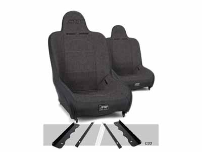 PRP Seats A100110-C33-54 Premier High Back Suspension Seats Kit for 95-01 Jeep Cherokee XJ Pair Gray / PRP Seats A100110-C33-54 Seats