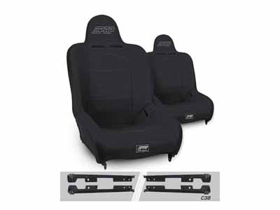 PRP Seats A100110-C38-50 Premier High Back Suspension Seats Kit for Jeep Wrangler JK/JKU Pair Black / PRP Seats A100110-C38-50 Seats