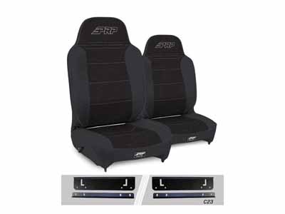 PRP Seats A130110-C23-50 Enduro High Back Reclining Suspension Seats Kit 97-02 Wrangler Pair Black / PRP Seats A130110-C23-50 Seats