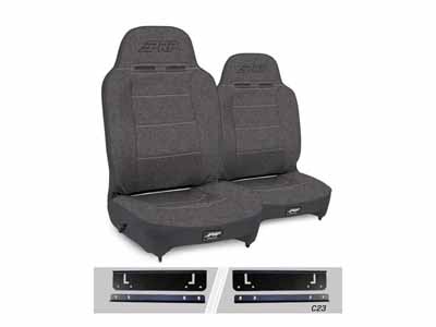 PRP Seats A130110-C23-54 Enduro High Back Reclining Suspension Seats Kit 97-02 Wrangler Pair Gray / PRP Seats A130110-C23-54 Seats