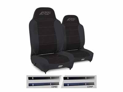 PRP Seats A130110-C24-50 Enduro High Back Reclining Suspension Seats Kit 03-06 Wrangler Pair Black / PRP Seats A130110-C24-50 Seats