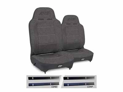 PRP Seats A130110-C24-54 Enduro High Back Reclining Suspension Seats Kit 03-06 Wrangler Pair Gray / PRP Seats A130110-C24-54 Seats