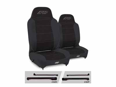 PRP Seats A130110-C32-50 Enduro High Back Reclining Suspension Seats Kit Wrangler CJ7/YJ Pair Black / PRP Seats A130110-C32-50 Seats
