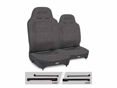 PRP Seats A130110-C32-54 Enduro High Back Reclining Suspension Seats Kit Wrangler CJ7/YJ Pair Gray / PRP Seats A130110-C32-54 Seats