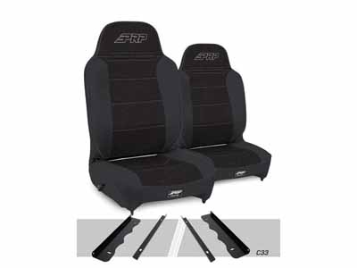 PRP Seats A130110-C33-50 Enduro High Back Reclining Suspension Seats Kit for 95-01 Cherokee XJ Black / PRP Seats A130110-C33-50 Seats