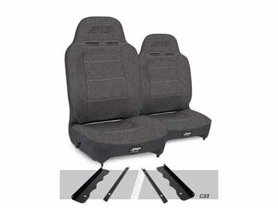 PRP Seats A130110-C33-54 Enduro High Back Reclining Suspension Seats Kit 95-01 Cherokee XJ Pair Gray / PRP Seats A130110-C33-54 Seats