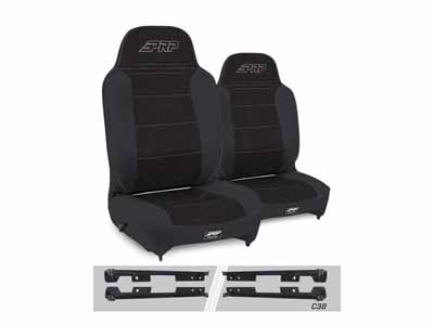 PRP Seats A130110-C38-50 Enduro High Back Reclining Suspension Seats Kit Wrangler JK/JKU Pair Black / PRP Seats A130110-C38-50 Seats