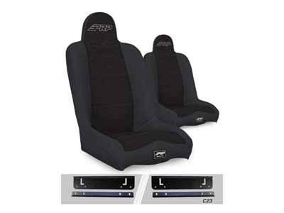 PRP Seats A140110-C23-50 Daily Driver High Back Suspension Seats Kit for 97-02 Wrangler Pair Black / PRP Seats A140110-C23-50 Seats