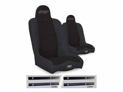 PRP Seats A140110-C24-50 Daily Driver High Back Suspension Seats Kit for 03-06 Wrangler Pair Black / PRP Seats A140110-C24-50 Seats