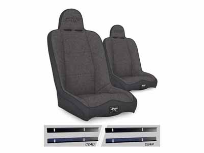 PRP Seats A140110-C24-54 Daily Driver High Back Suspension Seats Kit for 03-06 Wrangler TJ Pair Gray / PRP Seats A140110-C24-54 Seats