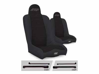 PRP Seats A140110-C32-50 Daily Driver High Back Suspension Seats Kit for Wrangler CJ7/YJ Pair Black / PRP Seats A140110-C32-50 Seats