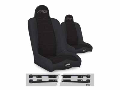 PRP Seats A140110-C38-50 Daily Driver High Back Suspension Seats Kit for Wrangler JK/JKU Pair Black / PRP Seats A140110-C38-50 Seats