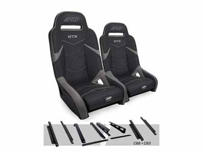 PRP Seats A7301-PORXP-C66-203 GT3 Suspension Seats Kit for Honda Talon Pair Black & Gray / PRP Seats A7301-PORXP-C66-203 Seats