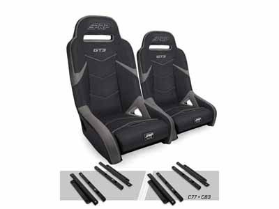 PRP Seats A7301-PORXP-C83-203 GT3 Suspension Seats Kit for Polaris, Pair,  Black & Gray / PRP Seats A7301-PORXP-C83-203 Seats
