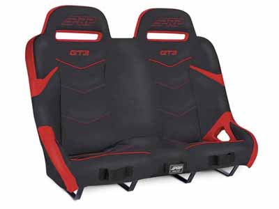 PRP Seats A74-PORXP-QR-204 GT3 Quick Release Rear Suspension Bench Seat for Polaris Black and Red / PRP Seats A74-PORXP-QR-204 Seats