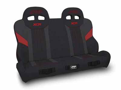 PRP Seats A8201-PORXP-QR-204 XCR Quick Release Rear Suspension Bench Seat for Polaris Black and Red / PRP Seats A8201-PORXP-QR-204 Seats