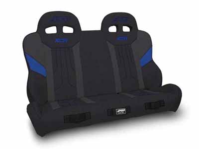 PRP Seats A8201-PORXP-QR-V XCR Quick Release Rear Suspension Bench Seat for Polaris Black and Blue / PRP Seats A8201-PORXP-QR-V Seats