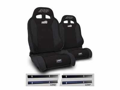 PRP Seats A89010-C24-50 Enduro Elite Suspension Seat Trek Edition Kit for 03-06 Wrangler Pair Black / PRP Seats A89010-C24-50 Seats