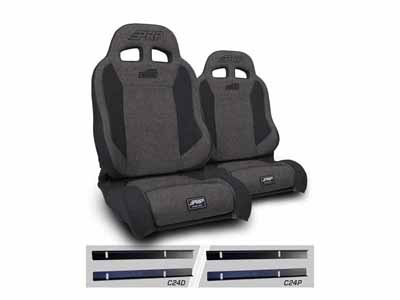 PRP Seats A89010-C24-54 Enduro Elite Suspension Seat Trek Edition Kit for 03-06 Wrangler Pair Gray / PRP Seats A89010-C24-54 Seats