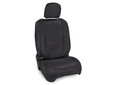 PRP Seats B037-01 Front Seat Covers For 18-24 Wrangler JL 2-Dr W/Pocket Back Pair Black W/Red Stitch / PRP Seats B037-01 Seat Cover