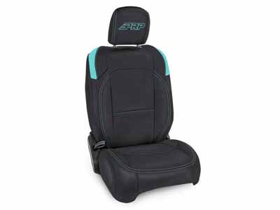 PRP Seats B039-09 Front Seat Covers for Wrangler JLU 4-Dr Gladiator W/Pocket Back Pair Black & Teal / PRP Seats B039-09 Seat Cover