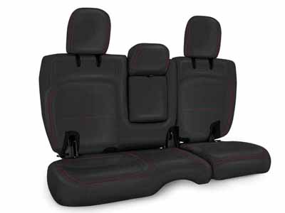 PRP Seats B044-01 Rear Bench Cover for Wrangler JLU, 4 door with Armrest Black with Red Stitching / PRP Seats B044-01 Seat Cover