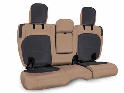 PRP Seats B044-04 Rear Bench Cover for Jeep Wrangler JLU, 4 door with Armrest Black and tan / PRP Seats B044-04 Seat Cover
