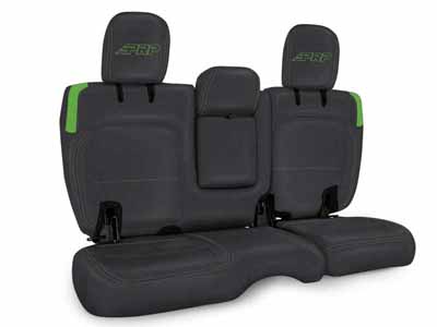 PRP Seats B044-06 Rear Bench Cover for Jeep Wrangler JLU, 4 door with Armrest Black and Green / PRP Seats B044-06 Seat Cover