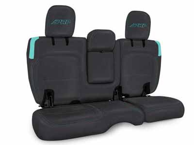 PRP Seats B044-09 Rear Bench Cover for Jeep Wrangler JLU, 4 door with Armrest Black and Teal / PRP Seats B044-09 Seat Cover