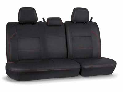 PRP Seats B054-01 Rear Bench Cover for 2016-2023 Toyota Tacoma Double Cab Black with Red Stitching / PRP Seats B054-01 Seat Cover
