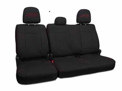 PRP Seats B070-01 Rear Bench Seat Covers for 2012-14 Ford Raptor Black with Red Stitch / PRP Seats B070-01 Seat Cover