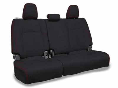 PRP Seats B089-01 Rear Bench Covers for 2024 Toyota Tacoma Black with Red Stitch / PRP Seats B089-01 Seat Cover