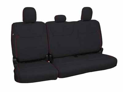 PRP Seats B096-01 Rear Bench Seat Covers for 2021+ F150, 2023+ Super Duty, Black with Red Stitch / PRP Seats B096-01 Seat Cover