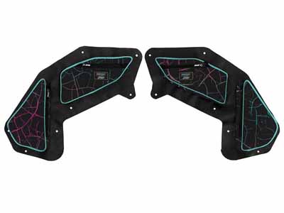 PRP Seats SHRDYE96-314 PRP Shreddy Rear Door Bags for Polaris Pair Cracked and Teal / PRP Seats SHRDYE96-314 Door Bag