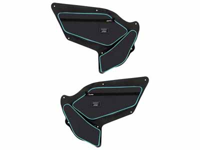 PRP Seats SHRDYE97-238 PRP Shreddy Front Door Bags with Knee Pad for Polaris, Pair Black and Teal / PRP Seats SHRDYE97-238 Door Bag