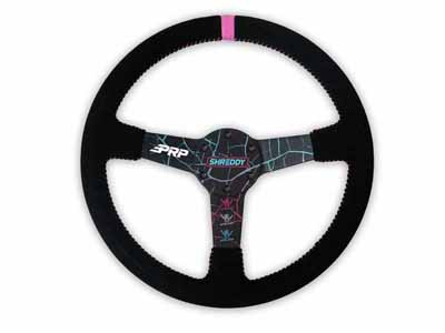 PRP Seats SHRDYG254 PRP X Shreddy Cracked Steering Wheel 13 Inch Diameter Cracked and Pink Deep Dish / PRP Seats SHRDYG254 Steering Wheel