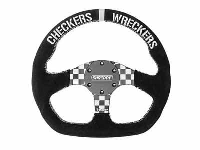 PRP Seats SHRDYG258 PRP X Shreddy Checkered Steering Wheel 13 Inch Diameter Checkered D-Shaped / PRP Seats SHRDYG258 Steering Wheel