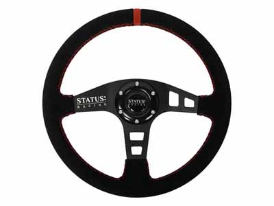 PRP Seats SRG152 Flat Suede Steering Wheel 13 Inch Diameter Red / PRP Seats SRG152 Steering Wheel