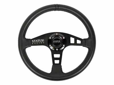 PRP Seats SRG160 Flat Leather Steering Wheel 13 Inch Diameter Black / PRP Seats SRG160 Steering Wheel