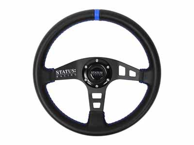 PRP Seats SRG161 Flat Leather Steering Wheel 13 Inch Diameter Blue / PRP Seats SRG161 Steering Wheel