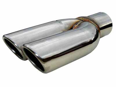 Pypes EVT19S Exhaust Tail Pipe Tip Set 2.5" To Dual 22.5" Slip Fit Clamp On Rolled Edge Pair / Pypes Performance Exhaust EVT19S Exhaust Tip