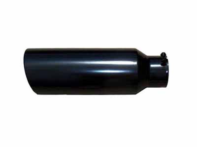 Pypes EVT406-18B Exhaust Tail Pipe Tip 4 in ID x 6 in OD x 18 in L Bolt On Black Finish / Pypes Performance Exhaust EVT406-18B Exhaust Tip
