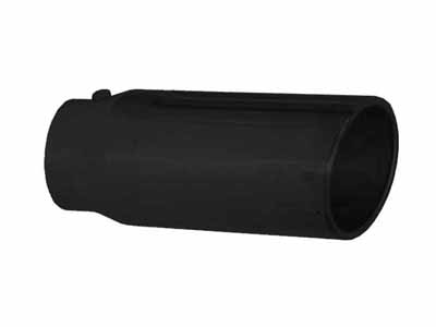 Pypes EVT408B Exhaust Tail Pipe Tip 4 in ID x 8 in OD x 18 in L Rolled 8 in Tip Bolt On Black / Pypes Performance Exhaust EVT408B Exhaust Tip