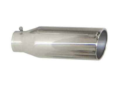 Pypes EVT408 Exhaust Tail Pipe Tip 4 in ID x 8 in OD x 18 in L Rolled 8 in Tip Bolt On Polished / Pypes Performance Exhaust EVT408 Exhaust Tip