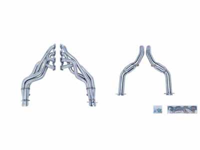 Pypes HDR40SK-1 Exhaust Header 1-7/8 in Primary 30 in Collector Long Tube Catted Downpipe Polished / Pypes Exhaust HDR40SK-1 Long Tube Headers
