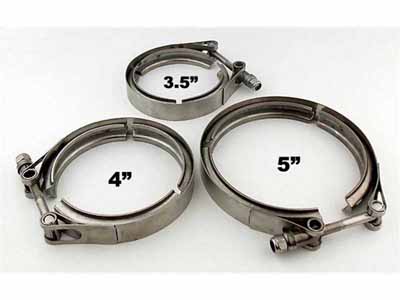 Pypes Performance Exhaust HVB50 Exhaust Muffler Band Clamp 5 in Natural 304 Stainless Steel / Pypes Performance Exhaust HVB50 Exhaust Clamp