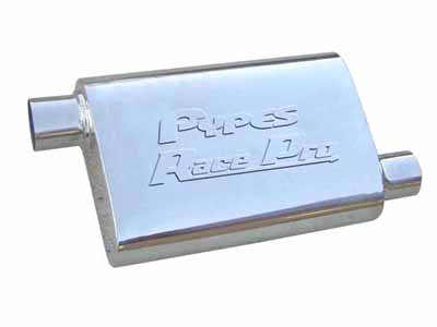 Pypes MVR10S Race Pro Series Muffler 14 in 2.5 in Offset/Offset Hardware Not Incl Polished / Pypes Performance Exhaust MVR10S Muffler