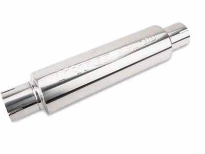 Pypes MVR200S M-80 Series Muffler 2.5 in Round 14 in L Hardware Not Incl Polished / Pypes Performance Exhaust MVR200S Muffler